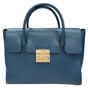 Furla Metropolis Handbag Shoulder Bag Leather Blue